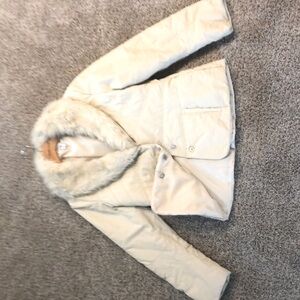 Coldwater Creek cream jacket. Lightly padded. Like new. Sz S.